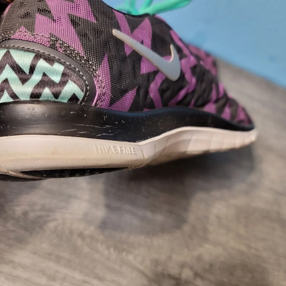 Nike Free TR Fit 3 Running‎ Race Shoes Womens US 9 Purple Black Teal Swoosh Logo